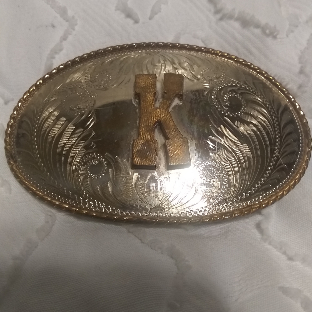 German silver belt buckle